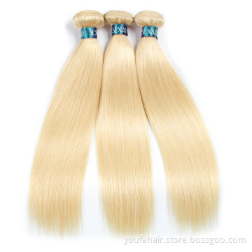 12A Russian Human Virgin Hair 613 Blonde Cuticle Aligned Bundles Wholesale Double Drawn Raw Unprocessed 613 Hair Bundles Vendors
